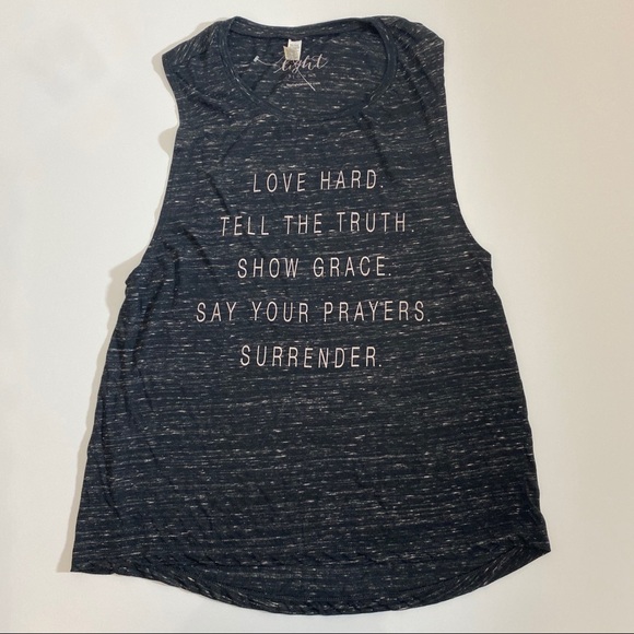 the light blonde Tops - THE LIGHT BLONDE Graphic Grey Tank Size Extra XL